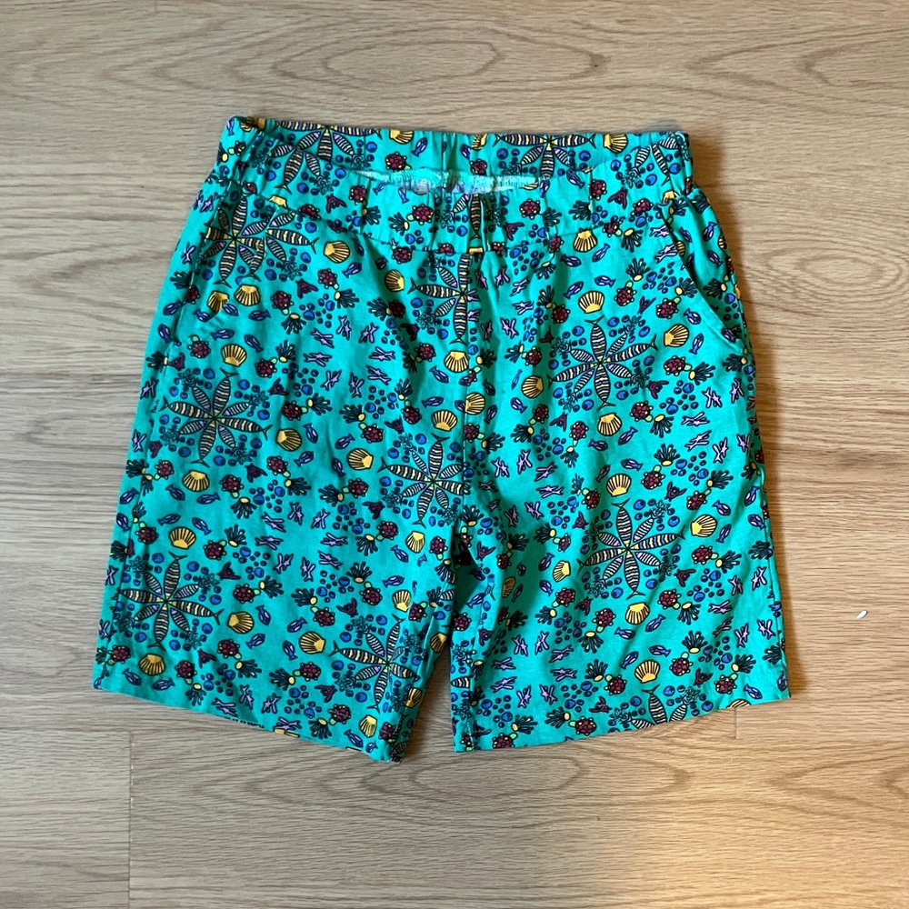 Kids Patterned Green Shorts